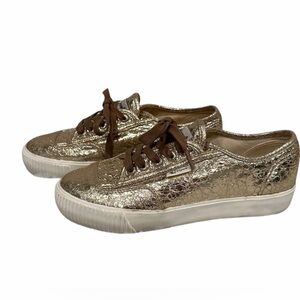 FEIYUE Metallic Gold Textured Sneakers Dragon Style Size 9 | Streetwear Cool